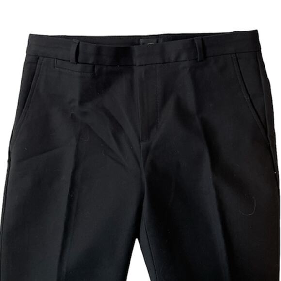 Banana Republic Leather Ankle Trim Black Pants Trousers Size 4 - Picture 4 of 12